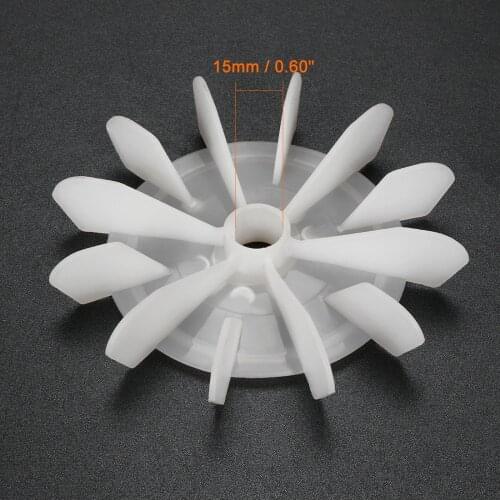 Uxcell 1Pcs 120x15mm/140x16mm/140x18mm/148x20mm White Plastic D Shaft Replacement 6/12 Impeller Motor Fan Vane for Home DIY