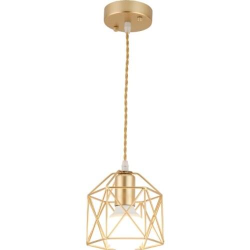Modern LED Pendant Light Iron Gold Black Minimalist Metal Cage Lamp Living Room Restaurant Shop Bar Fixture Decoration