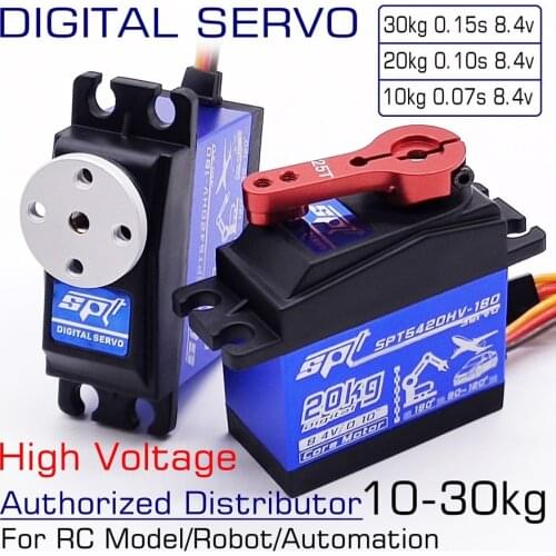 SPT 10kg 20kg 30kg 2S 8.4v High Voltage Waterproof Metal Gear Standard Digital Servo For RC Crawler Car Drift 3D Fix-Wing Robot