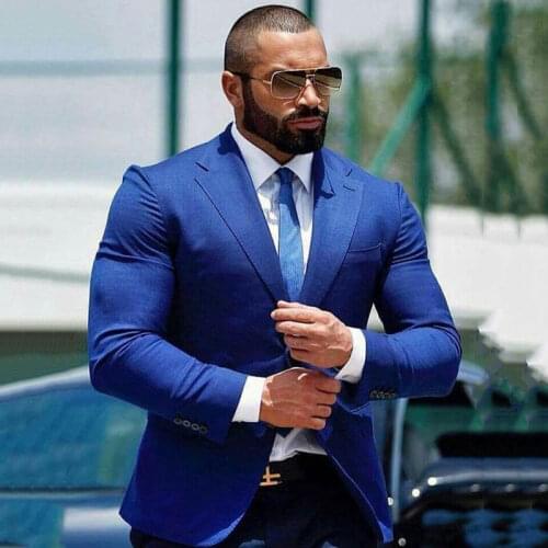 Wedding Suits Man 2019 Royal Blue Groom Tuxedo Business Man Blazer Costume Homme Groomsmen Attire Slim Terno Masculino 2Piece