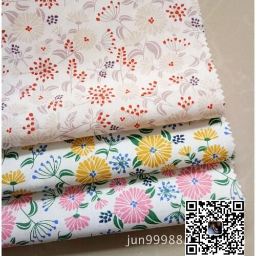 100 cotton woven plant flower printing fabric DIY handmade materials home textile sewing raw materials