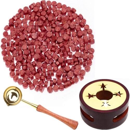 TOP Red Wax for Letters Stamp Seals Sealing Wax Kit with Wax Seal Beads Wax Seal Warmer Wax Spoon and Candles