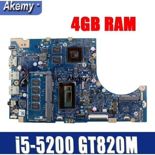 TP300LD Motherboard i5-5200 CPU GT820M 2GB 4GB RAM For Asus TP300L TP300LD TP300LJ Q302L Q302LA laptop Mainboard Test OK