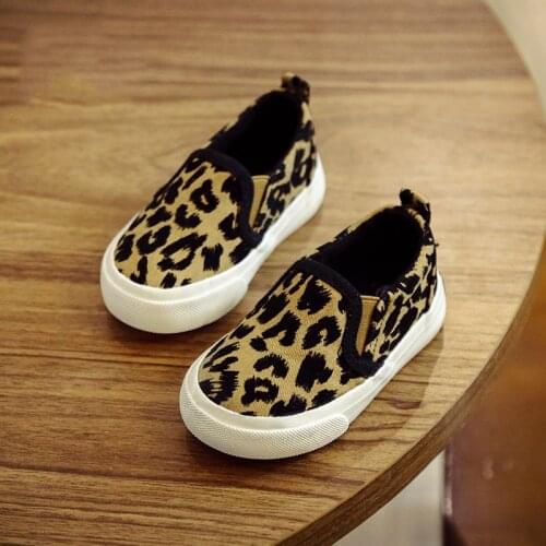 New Autumn Kids Shoes Boys Girls Casual Shoes Fashion Leopard Print Comfortable Canvas Shoes Children Sneakers Slip On Loafers