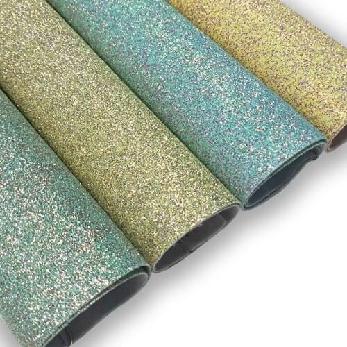 Multicolored Shiny Fine Glitter Faux Leather Fabric Roll/Sheet Elastic Backing For Shoes/Clothing/Hair Bow/DIY Accessories