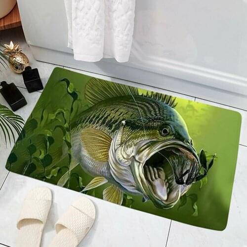 CLOOCL Please Remember Bass Fishing Doormat 3D All Over Printed Indoor Doormat Non Slip Door Floor Mats Decor Porch Doormat