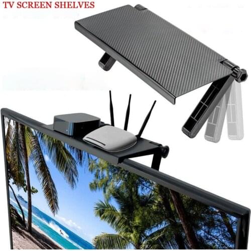 1/2PCS Adjustable TV Screen Top Storage Shelf Holder Computer Monitor Desktop Stand TV Rack Display Shelf Organizer Bracket
