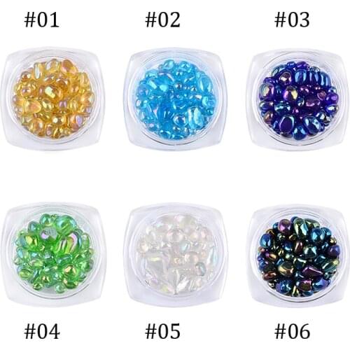 1 Box 5g Chameleon Stone Irregular Beads 3D Glass Manicure 3D Nail Beads Rhinestone Manicure Rhinestone Nail Art Decorations