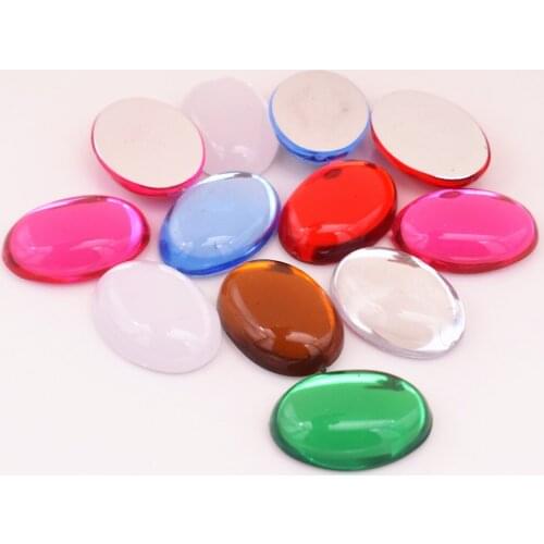 10pcs/lot 18x25mm New Fashion Mixed Colors Flat Back Resin Cabochons Cameo Jewelry Accessories Supplies