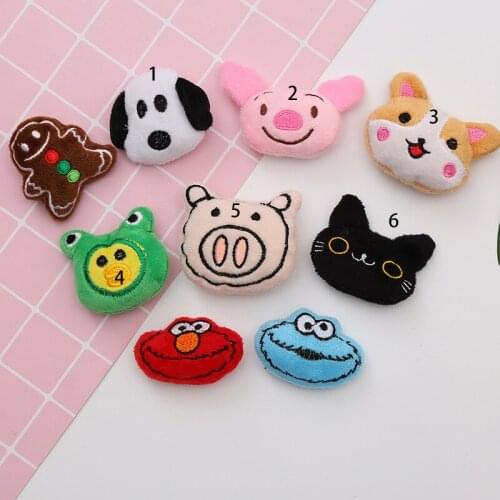 10pcs/lot DIY Handmade Cute animals dolls Padded Patches Appliques For Clothes Sewing Supplies DIY Hair Decoration