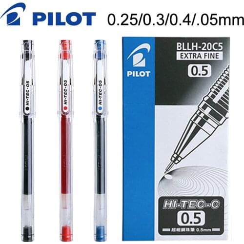 10 Pieces PILOT HI-TEC-C Gel Pen BLLH-20C3 BLLH-20C4 BLLH-20C5 0.3 mm 0.4 mm 0.5 mm 0.25 mm Financial Pen Japan