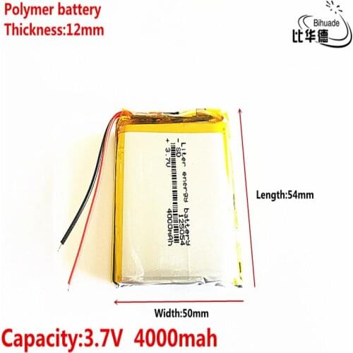 3.7V 4000mAh 125054 lithium polymer MP3 MP4 navigation instruments small toys