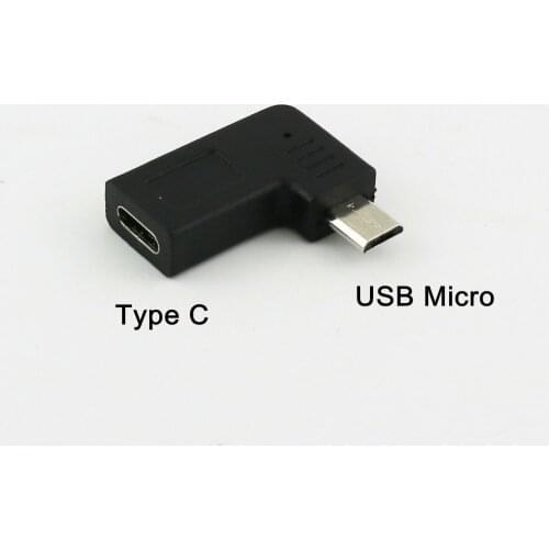3pcs USB-C Type C 3.1 Female to Micro USB 2.0 5 Pin Male Left Angle Data Sync Adapter