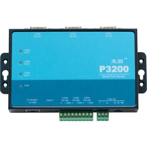 3-way 232/485 serial server, 485 bus & power isolation, serial to Ethernet, Modbus