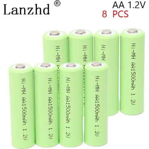 8Pcs AA Battery 1.2V Rechargeable Batteries AA Ni-MH Pre-charged Rechargeable Battery 2A Baterias for Camera toy Remote control