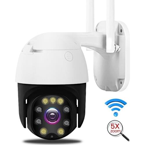 5MP Wireless Wifi Security Camera 1080P HD 5X Optical Zoom PTZ Speed Dome IP Camera Outdoor Home Security CCTV Surveillance Cam