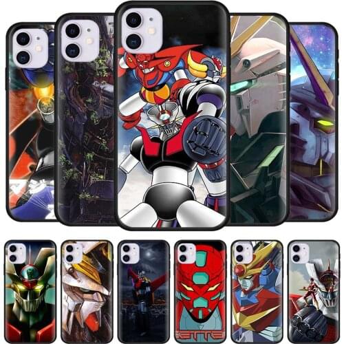 UFO Robot Goldorak Cases for iPhone 12 Mini 11 Pro X XR XS Max 7 8 6 6S Plus 5 5S SE 2020 Black Silicone Phone Cover