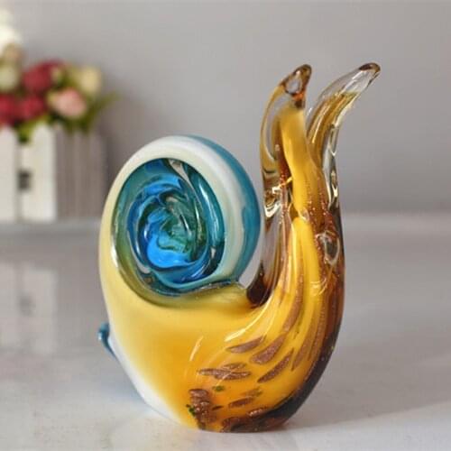 Colored glaze snail ornaments Living Room Desktop Decor Nordic style glass crafts birthday gifts home decoration accessories