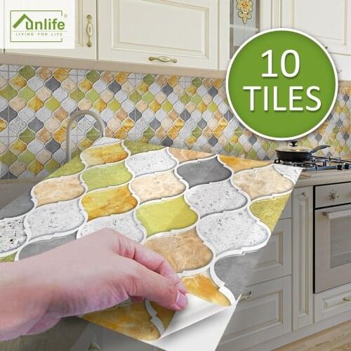 Funlife® BRILLIANT™ 15/20cm Grey and Yellow Vine Marble Tile Sticker Waterproof PVC Wall Sticker for Kitchen Bathroom Home Decor