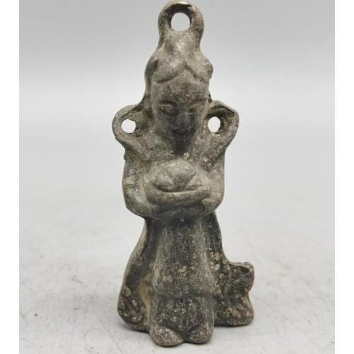 China brass archaize beauty female small crafts statue