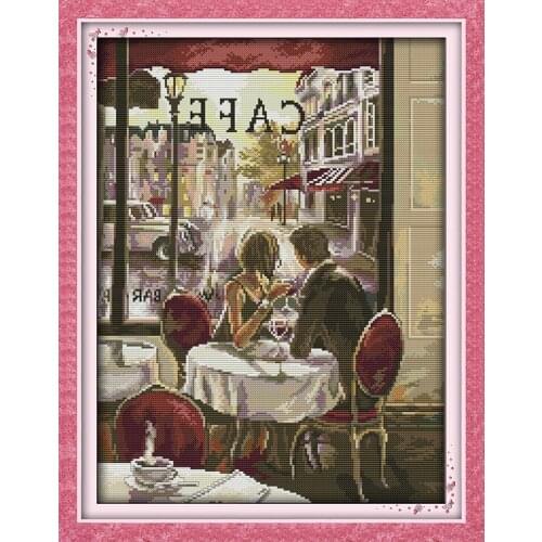 Coffee Lovers Needlework,Cross stitch,Sets For Cotton Embroidery kits, Printed Patterns Counted Cross-Stitching,DIY Handmade