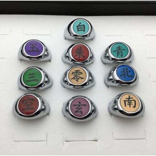 Akatsuki Ring Deidara Pain Hidan Metal Finger Jewelry Adult Ninja Props Accessories Anime Cosplay Ring Toys