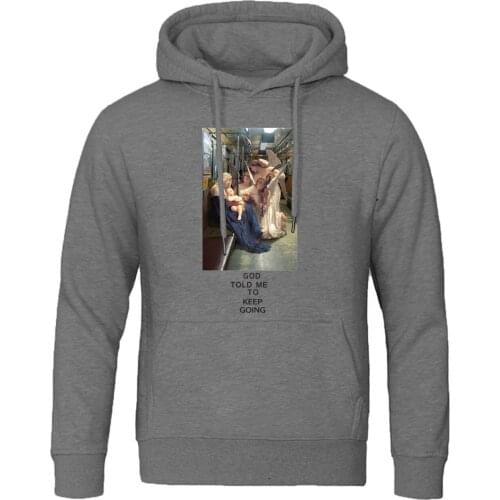 Men Sportswear spring Autumn cool top Funny Virgin Mary Vintage Print Hip Hop Sweatshirts solid color 2020 fashion New Hoodies