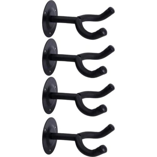 4 Pcs Guitar Wall Mount,for Wall Hangers,Guitar Hooks Perfectly Displayed in Music Retail Stores/Bedrooms/Bars,Black