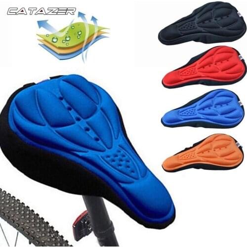 MTB Mountain Bike Cycling Thickened Extra Comfort Ultra Soft Silicone 3D Gel Pad Cushion Cover Bicycle Saddle Seat 4 Colors