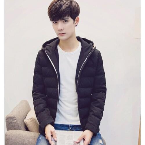 New Style Mens Thick Warm Stylish Korean-style Slim Fit Stand-Collar Short Winter Jacket Mens Wear