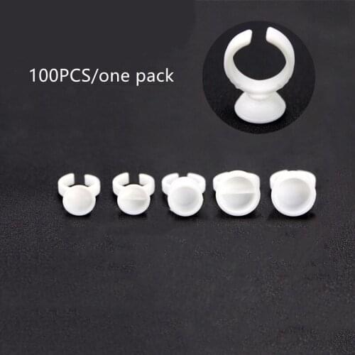 Wholesale 100Pcs Disposable Eyelash Extension Glue Rings,Eyelash Extension Glue Holder Holder glue container Tattoo Pigment