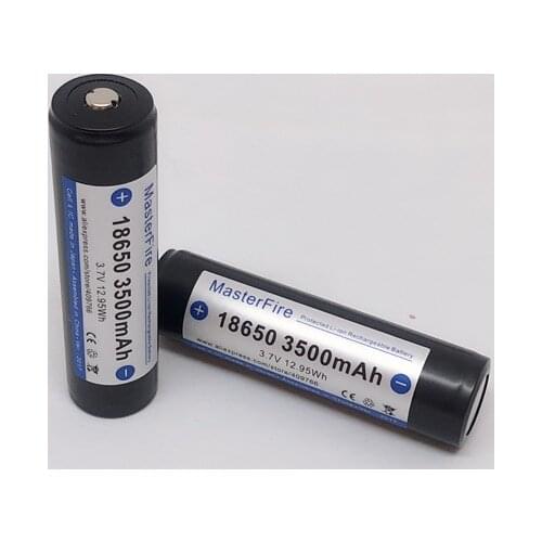 20pcs/lot Original Protected MasterFire 18650 3.7V 3500mAh 10A Rechargeable Battery Lithium Batteries with PCB Made in Japan
