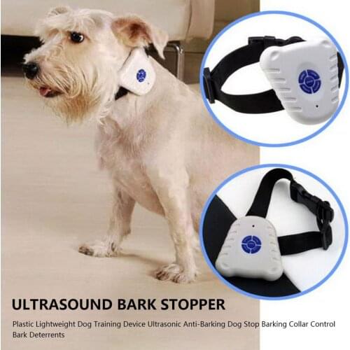 Adjustable Dog Pet Stop Barking Control Collar Training Device Button Clicker Ultrasonic Dog Anti Bark Collar Pets Supplies LED