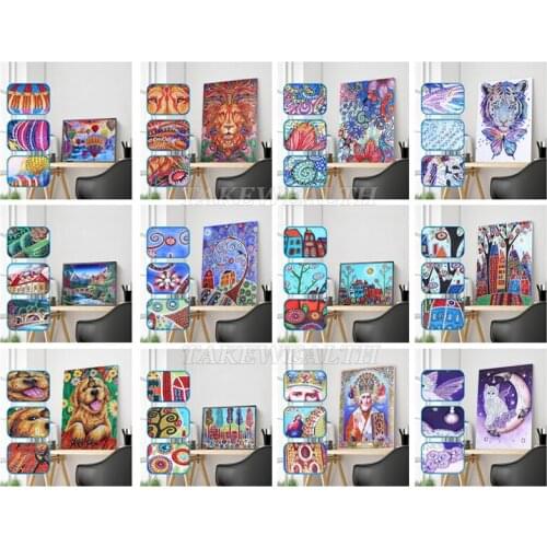 Special Shaped Diamond Painting Lion tiger religious dog DIY 5D Partial Drill Cross Stitch Kits Crystal Rhinestone Arts NY