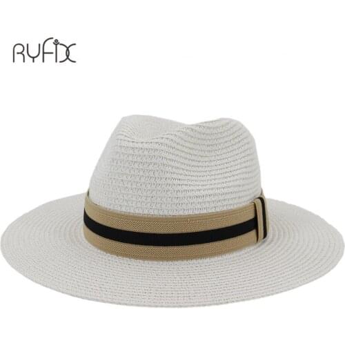 Summer Beach Women Hat Ladies Sun Hat Casual Panama jazz Straw Hat Men Cap Sun Visor Cap Male Sombrero Chapeau Femme HA204