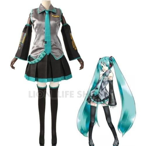 Anime Vocaloid Miku Cosplay Wig Costume Dress Beginner Future Miku Cosplay Halloween Carnival Party Costumes