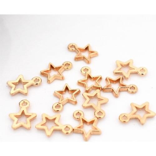 14x11mm 50pcs/lot KC-Gold Color Plated Hollow Star Charms Pendant For Making DIY Handmade Jewelry,Jewelry Accessories Wholesale