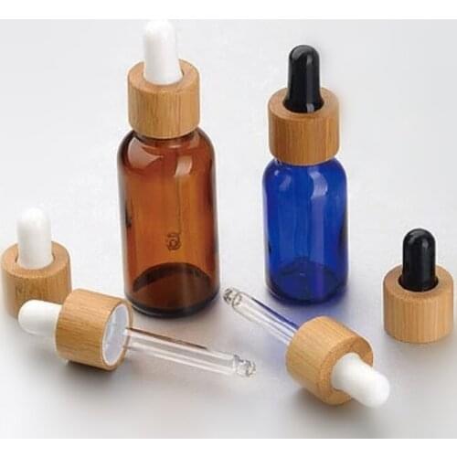 1 oz Empty Luxury White Jade Essentail Oil Bottle with Bamboo Dropper Cap E liquid/Eye Cream/Cosmetics Packing