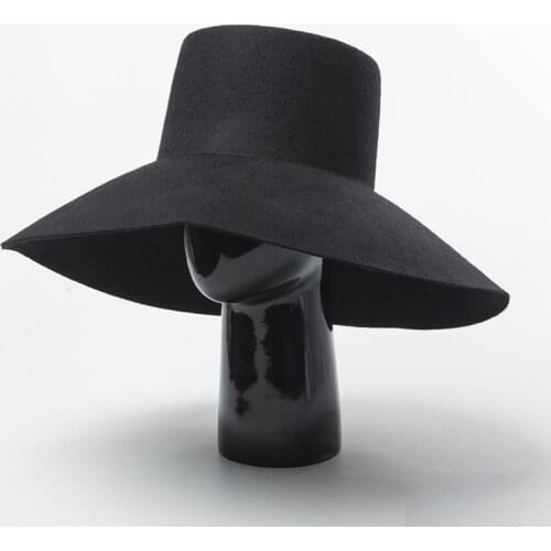 01909-HH8140A wool black FASHION SHOW leisure lady fedoras cap women DINNER FORMAL hat