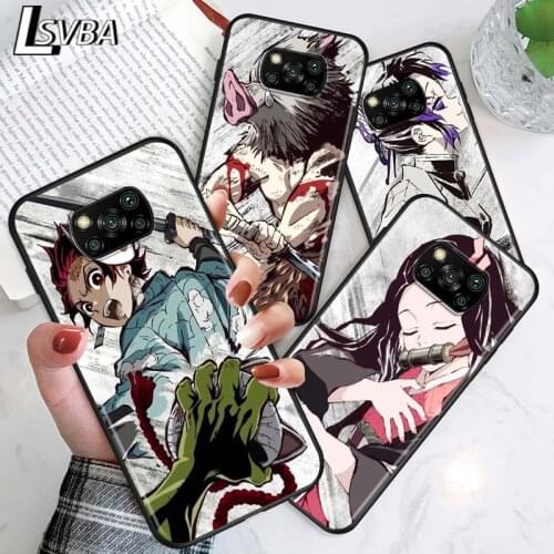 Demon Slayer Anime Hot for Xiaomi Poco X3 NFC X2 M3 M2 F2 F3 Pro C3 F1 A2 Lite Mix3 Play Silicone Soft Black Phone Case