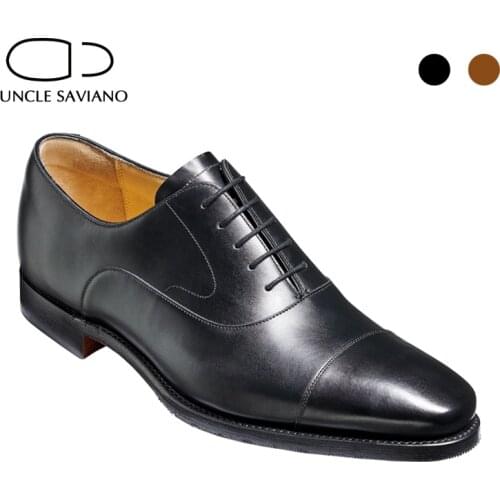 Uncle Saviano Oxford Business Style Man Fashion Shoe Dress Best Men Shoes Handmade Genuine Leather Designer Formal Men Shoes