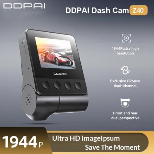 DDPAI Z40 Dash Cam Dual Car Camera Recorder Sony IMX335 1944P HD Video GPS Tracking 360 Rotation Wifi DVR 24H Parking Protector