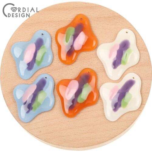 Cordial Design 50Pcs 28*35MM Jewelry Accessories/Charms/Hand Made/Resin Beads/Irregular Shape/DIY Beads Making/Earring Findings