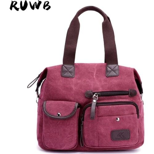 RUWB Womens Big Capacity Canvas Shoulder Bags Handbags Women Famous Brands Shopping Tote Bag 2021 Spring Bolsa Feminina Handbag