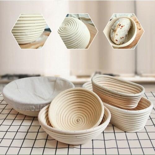 Bread Fermentation Rattan Basket Various Shapes Wicker Bread Dough Banneton Baking Storage Basket New