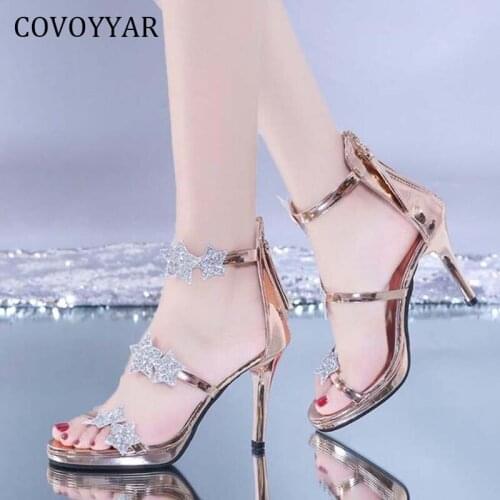 COVOYYAR Spring Summer Gladiator Women High Heels Thin Heeled Shoes Woman Sexy Lady Sandals Stilettos Pumps WHH218