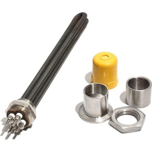 1 Inch/DN25 304 Stainless Steel Heating Tube with Green Oil 220V 3KW/6KW/9KW/12KW Electric Water Heater Element with Accessories