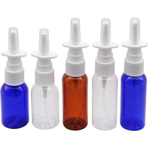 1PCS 10ml/20ml/30ml White Empty Plastic Nasal Spray Bottles Pump Sprayer Mist Nose Spray Refillable Bottling Packaging