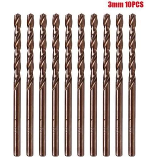10pcs 1-3.5mm Twist Drill Bit Set HSS Straight Shank For Aluminum Stainless Steel Hole Saw Cutting Kit Metal Opener Drilling