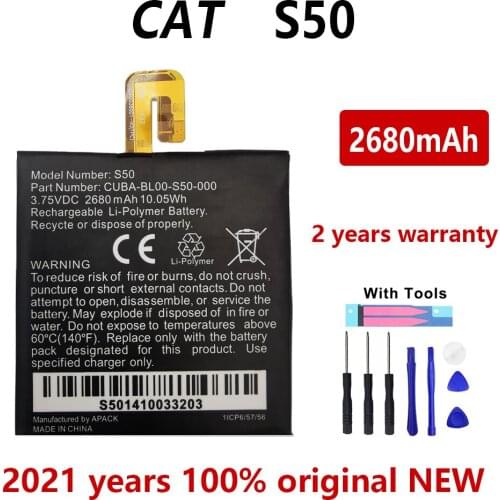 100% Original 2680mAh Phone battery For Caterpillar CAT S50 CUBA-BL00-S50-000 Batteries Bateria With Gift Tools